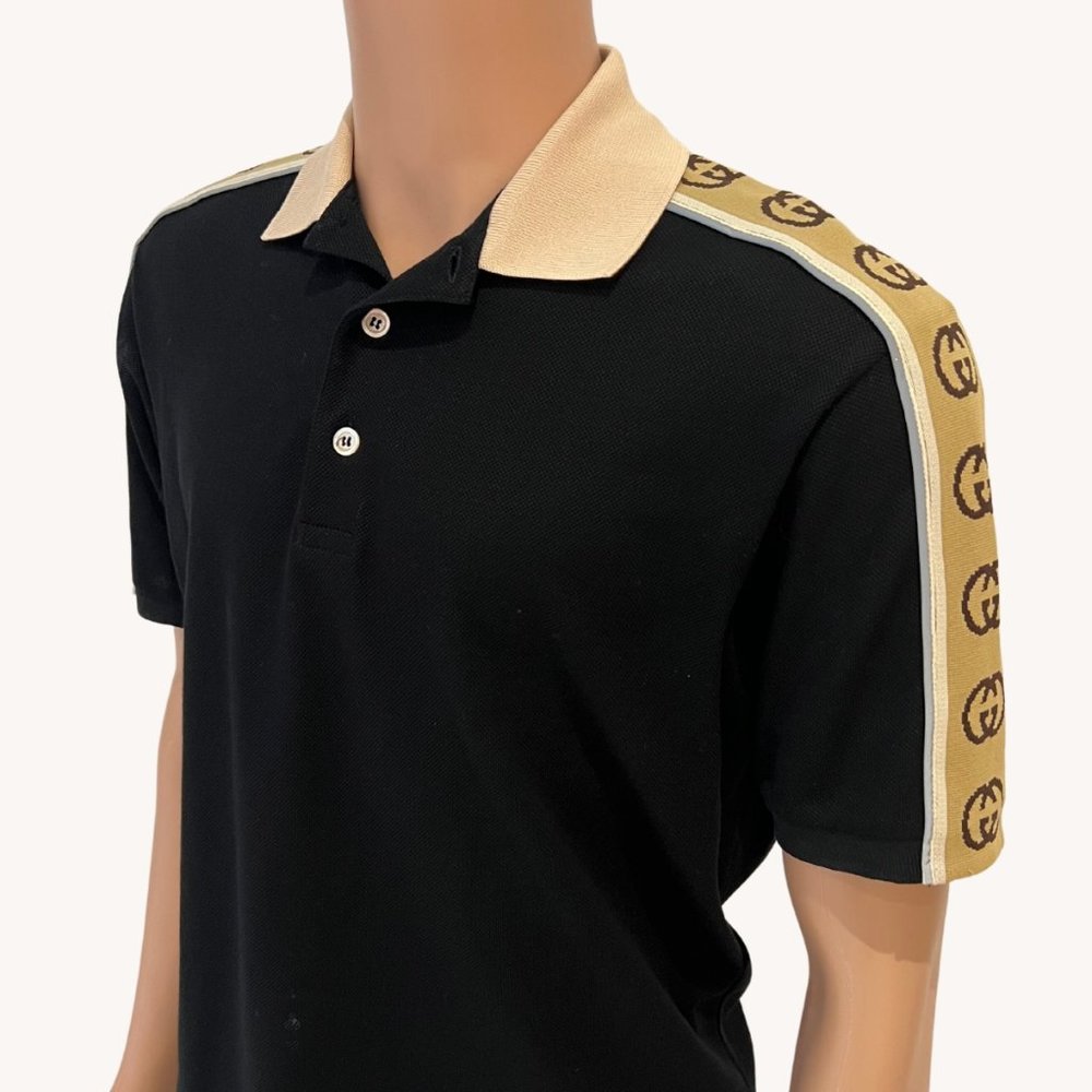 Polo With Interlocking G Stripe - image 7